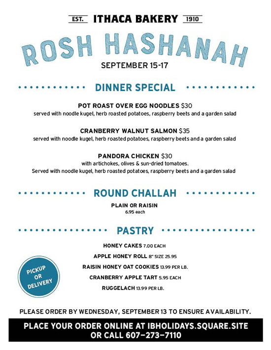 Menus Ithaca Bakery